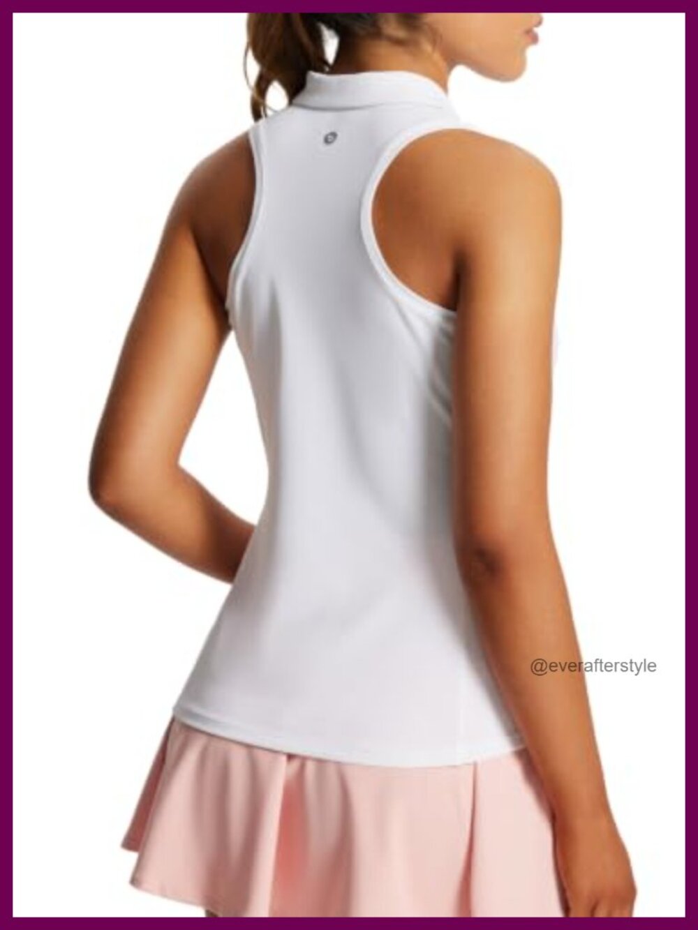 Sleeveless Golf Polo Racerback with 1/4 Zip Collar UPF 50+ Quick-Dry